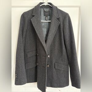 J. Crew Collection Charcoal Wool Blend Herringbone Jacket/Blazer
